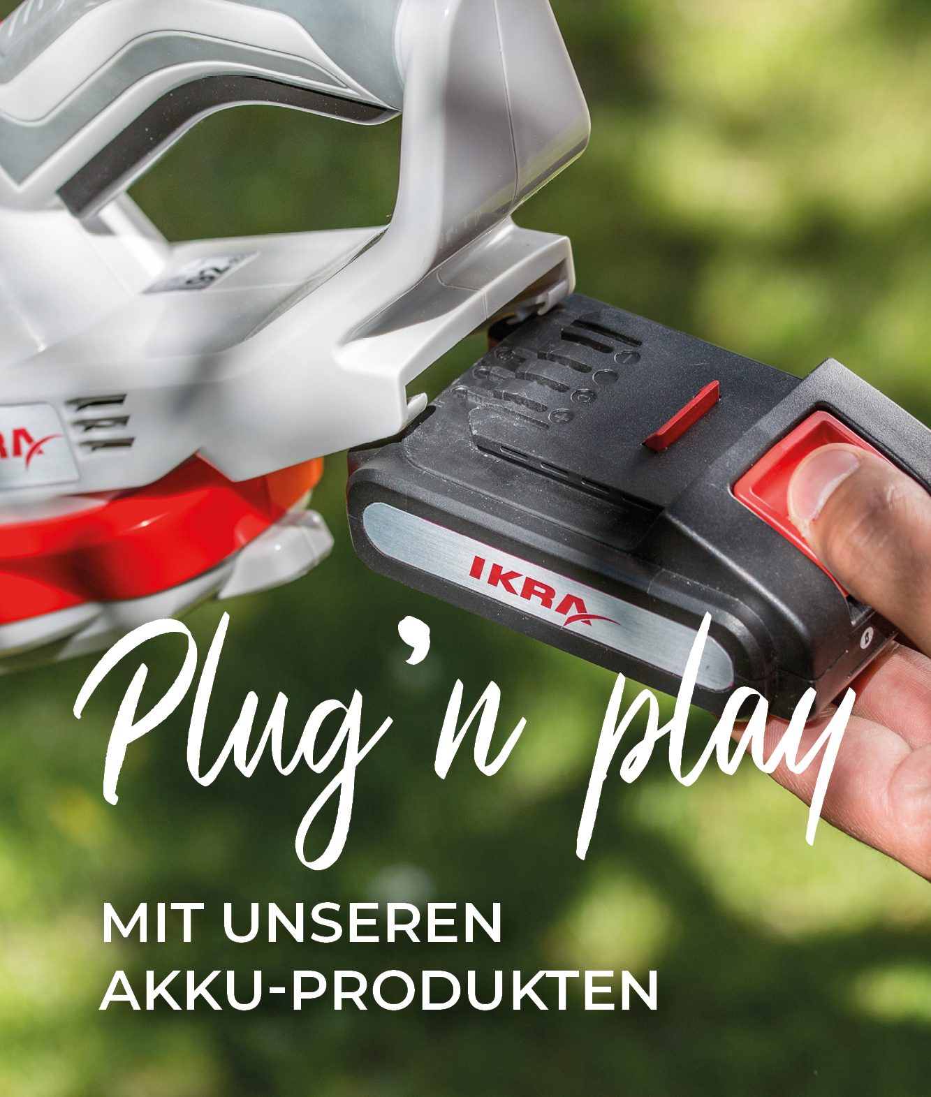 20 Volt Akku von Ikra für die ikra Heckenschere